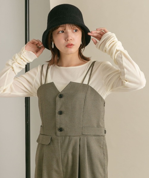 KBF（ケイビーエフ）の「シアーベロアシャーリングスリーブトップス（Tシャツ/カットソー・レディース・ネイビー/カーキ/アイボリー・ONE）」の16枚目の写真