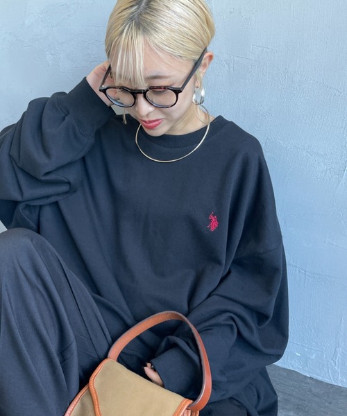 U.S. POLO ASSN.（ユーエスポロアッスン）の「[U.S. POLO ASSN./ユーエスポロアッスン] 別注 ワンポイントロゴ刺繍 ドローコードスウェット（スウェット・レディース・グレー/ブラック/ネイビー/レッド・XL/L/M/S）」の2枚目の写真