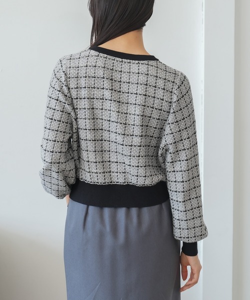 J427 美品 M ヴァレンティノ ニット ツイード ボレロ レディース セール】ツイードニットカーディガン（カーディガン/ボレロ）｜TRUDEA