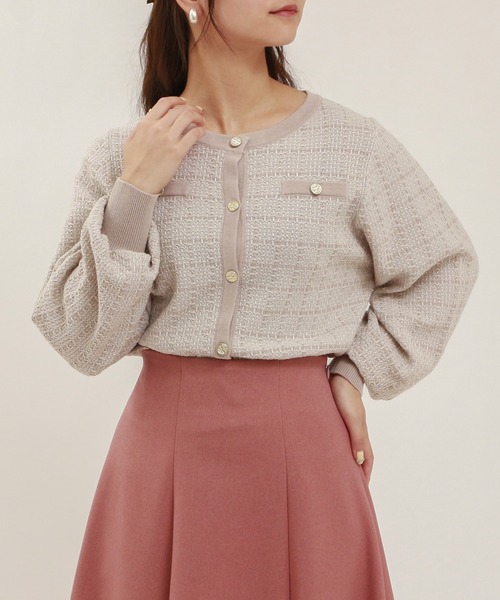 セール】ツイードニットカーディガン（カーディガン/ボレロ）｜TRUDEA