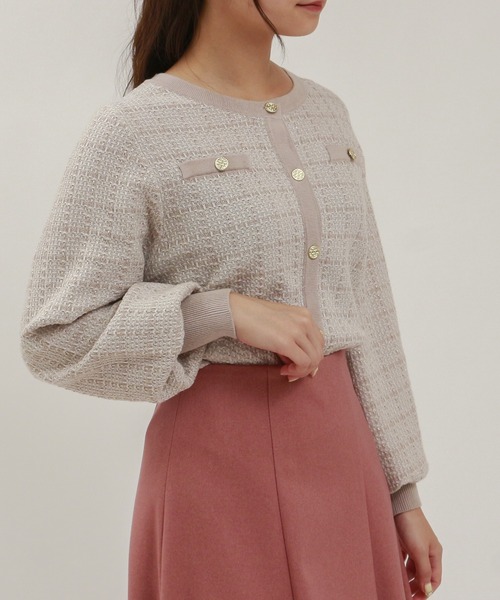 セール】ツイードニットカーディガン（カーディガン/ボレロ）｜TRUDEA