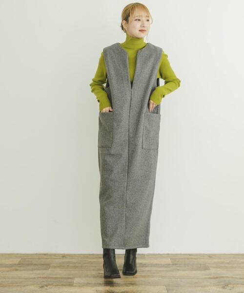 ITEMS URBANRESEARCH（アイテムズ アーバンリサーチ）の「タートルネックリブニット（ニット/セーター・レディース・オフホワイト/ブルー/ブラック/グリーン系その他/オレンジ・FREE）」の12枚目の写真