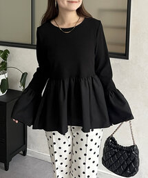 prose verse | フレアスリーブドッキングペプラムカットソー(Tシャツ/カットソー)