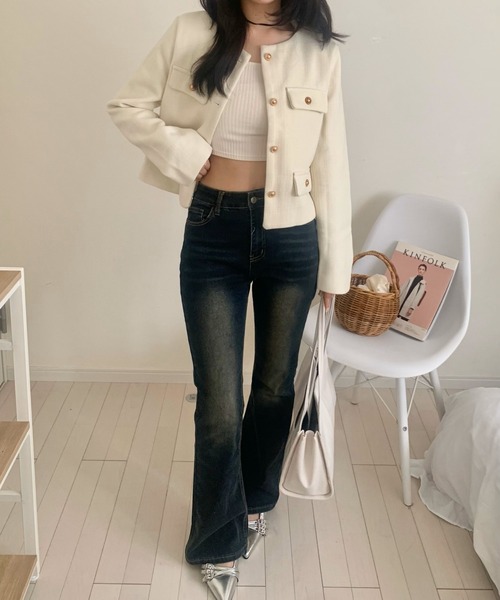 Silly(シリー)の「【美脚を叶えるきれいめアイテム!】フレアデニム(デニムパンツ・レディース・ブルー・SMALL/MEDIUM/LARGE)」の7枚目の写真