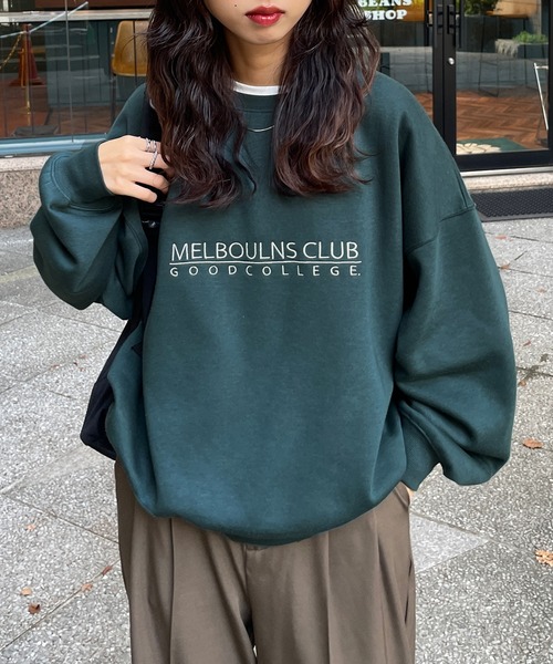 Chillfar(チルファー)の「刺繍カラフルロゴスウェット(スウェット・レディース・ピンク/アイボリー系1/ボルドー/グリーン/ブルー系/ベージュ/ネイビー/オートミール/ベージュ系/レッド/グレー系/ネイビー系/ブルー/杢グレー/アイボリー系・FREE)」の9枚目の写真