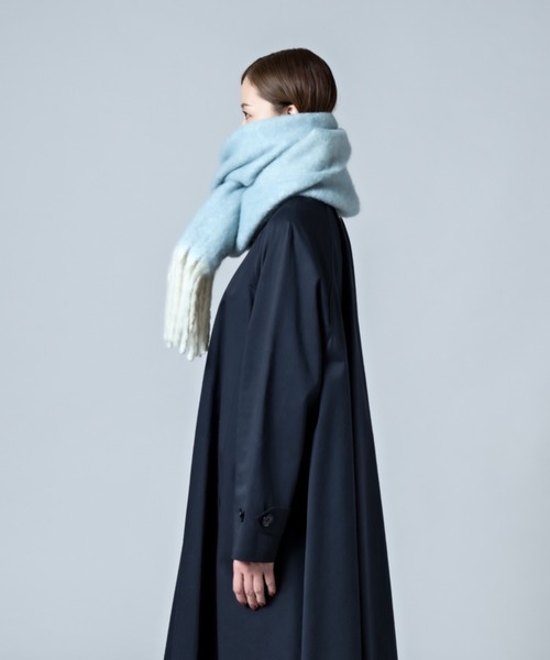 ボリュームフリンジチェックマフラーレッド＆ブルーセット♡ volume fringe check muffler/ボリュームフリンジチェック