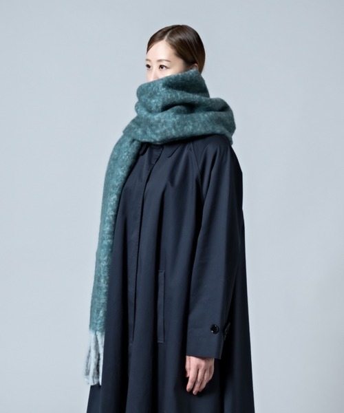 CALIFORNIA OUTFITTERS（カリフォルニア アウトフィッターズ）の「2-10C5 【無地&チェック】太フリンジ マフラーショール ボリュームストール マフラー（マフラー・レディース・ダークグリーン/スカイブルー/ライム/スモークピンク/ブルー系・ONESIZE）」の13枚目の写真