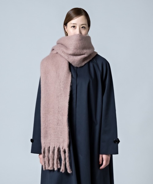 perfect silhouette down coat muffler set / black