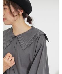 Samansa Mos2 | ピンタックビック襟ブラウス(シャツ/ブラウス)