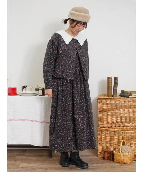 Samansa Mos2（サマンサ モスモス）の「ピンタックビック襟ブラウス（シャツ/ブラウス・レディース・チャコールグレー/ブラウン/オフホワイト・F）」の4枚目の写真