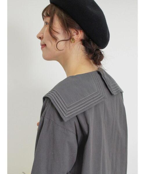 Samansa Mos2（サマンサ モスモス）の「ピンタックビック襟ブラウス（シャツ/ブラウス・レディース・チャコールグレー/ブラウン/オフホワイト・F）」の14枚目の写真