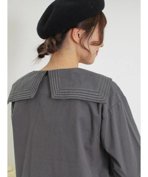 Samansa Mos2（サマンサ モスモス）の「ピンタックビック襟ブラウス（シャツ/ブラウス・レディース・チャコールグレー/ブラウン/オフホワイト・F）」の15枚目の写真