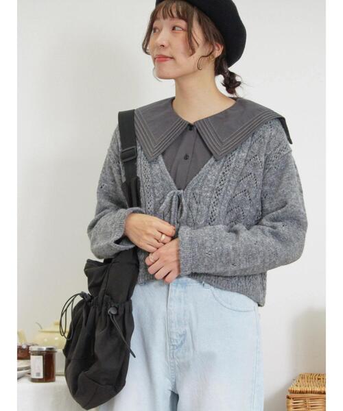 Samansa Mos2（サマンサ モスモス）の「ピンタックビック襟ブラウス（シャツ/ブラウス・レディース・チャコールグレー/ブラウン/オフホワイト・F）」の19枚目の写真