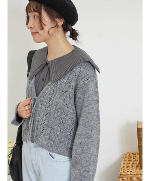 Samansa Mos2（サマンサ モスモス）の「ピンタックビック襟ブラウス（シャツ/ブラウス・レディース・チャコールグレー/ブラウン/オフホワイト・F）」の21枚目の写真