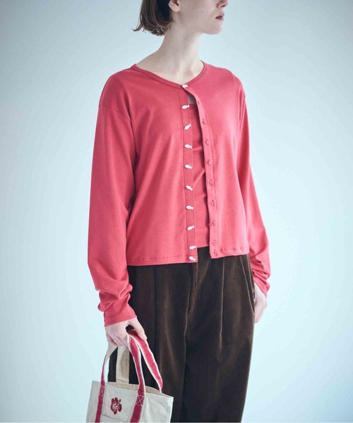 SEA（シー）の「ベアフライス サーディンボタンカーディガン（カーディガン/ボレロ・レディース・チャコールグレー/ブラック/ホワイト/レッド・ONE SIZE）」の11枚目の写真