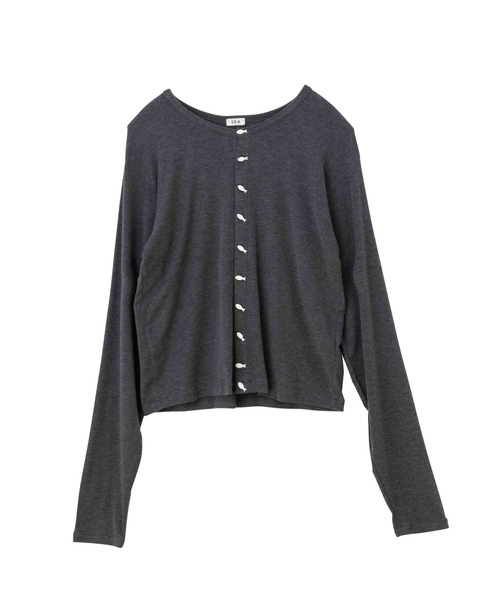 SEA（シー）の「ベアフライス サーディンボタンカーディガン（カーディガン/ボレロ・レディース・チャコールグレー/ブラック/ホワイト/レッド・ONE SIZE）」の17枚目の写真