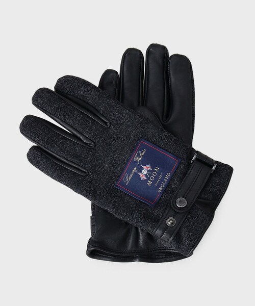 tk.TAKEO KIKUCHI(ティーケータケオキクチ)の「◆ファブリックコンビグローブ(手袋・メンズ・グレー系4/グレー系3/チャコール・00)」の1枚目の写真