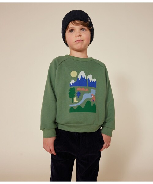 【定価1.7万】プチバトー PETIT BATEAU *OCEAN スウェット長袖プルオーバー*Mトレーナーシャツロゴネイビー(27-2506-136)【12G52】 スウェット長袖プルオーバー｜ベビー服・子供服通販のPETTIT