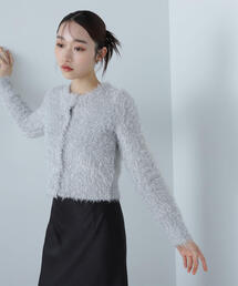 NATURAL BEAUTY BASIC | ◇ラメニットショートカーディガン(カーディガン/ボレロ)