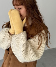 CANAL JEAN | El mar ウール混ミトン(手袋)