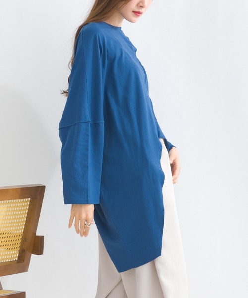 terrace(テラス)の「アシメツギハギドルマンカットソー(Tシャツ/カットソー・レディース・オフホワイト/ブルー/ブラック/グレー・MEDIUM)」の15枚目の写真