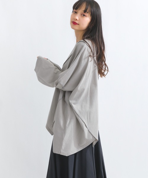 terrace(テラス)の「アシメツギハギドルマンカットソー(Tシャツ/カットソー・レディース・オフホワイト/ブルー/ブラック/グレー・MEDIUM)」の11枚目の写真