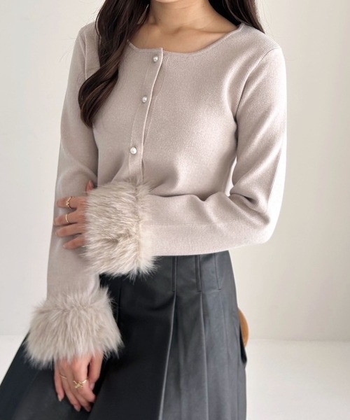 ファースリーブカーディガン 283915（カーディガン/ボレロ）｜Heather（ヘザー）