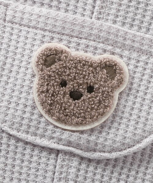 くま刺繍サロペットカバーオール（ロンパース）｜apres les cours  