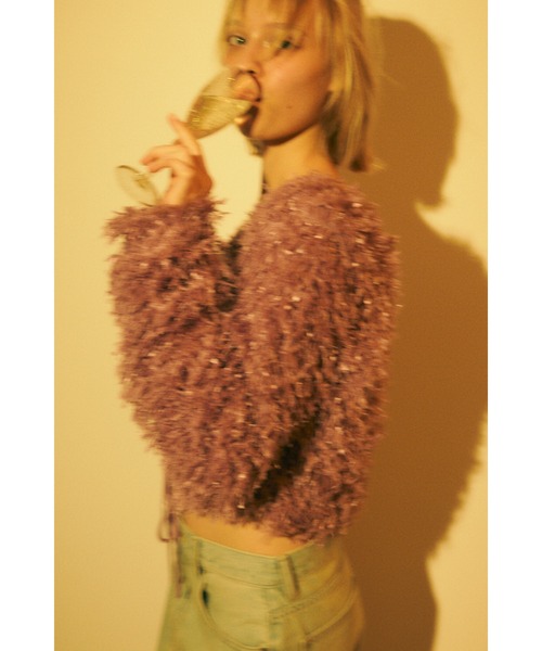 【スライ】2WAY SHAGGY YARN トップス SLY | 2WAY SHAGGY YARN トップス (Tシャツ・カットソー(長袖