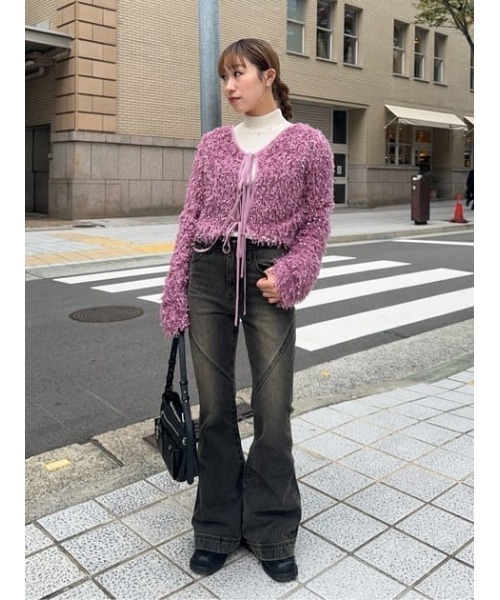 スライ SLY 2WAY SHAGGY YARN トップス （BEG） - ファッション