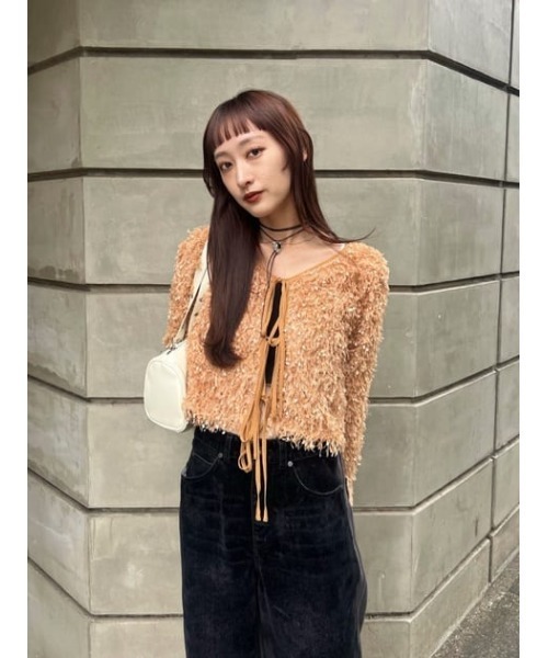 カーディガン 2WAY SHAGGY YARN TOPS ツーウェイ シャギー ヤーン トップス レディース セール】2WAY SHAGGY YARN TOPS ツーウェイ シャギー ヤーン