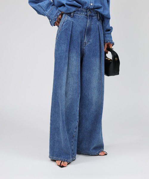 BABYLONE（バビロン）の「デニムタックパンツ（デニムパンツ・レディース・グレー/ブルー・34inch/38inch/36inch）」の21枚目の写真