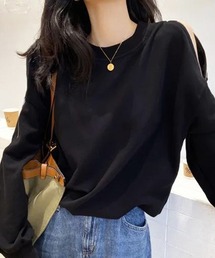 トレーナー オープンショルダー 無地