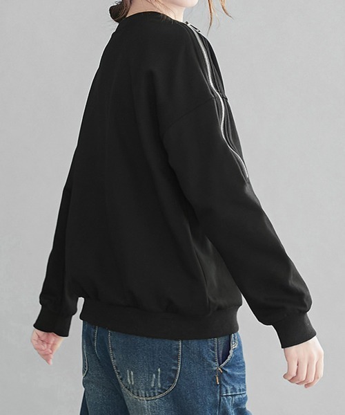 Miniministore(ミニミニストア)の「トレーナー オープンショルダー 無地(Tシャツ/カットソー・レディース・グレー/ホワイト/ブラック・FREE)」の8枚目の写真