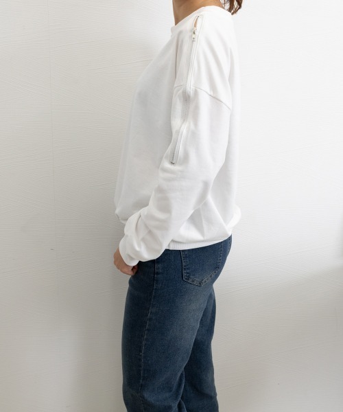 Miniministore(ミニミニストア)の「トレーナー オープンショルダー 無地(Tシャツ/カットソー・レディース・グレー/ホワイト/ブラック・FREE)」の14枚目の写真