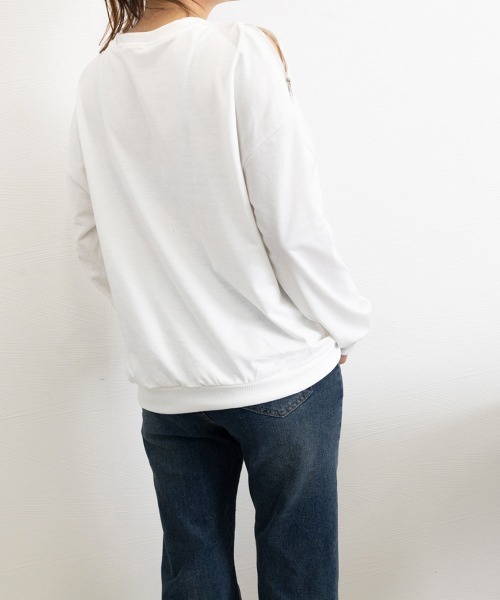 Miniministore(ミニミニストア)の「トレーナー オープンショルダー 無地(Tシャツ/カットソー・レディース・グレー/ホワイト/ブラック・FREE)」の15枚目の写真