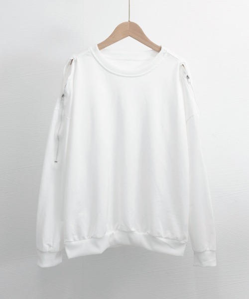 Miniministore(ミニミニストア)の「トレーナー オープンショルダー 無地(Tシャツ/カットソー・レディース・グレー/ホワイト/ブラック・FREE)」の17枚目の写真