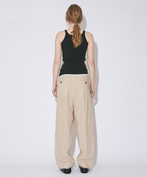 beautiful people（ビューティフルピープル）の「double-end remove   needle rib tank top（タンクトップ・レディース・オフホワイト/ブラック・36）」の6枚目の写真