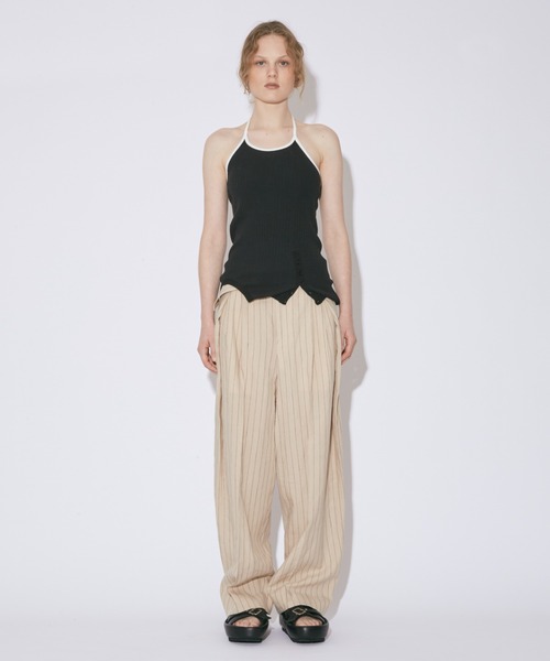 beautiful people（ビューティフルピープル）の「double-end remove   needle rib tank top（タンクトップ・レディース・オフホワイト/ブラック・36）」の8枚目の写真