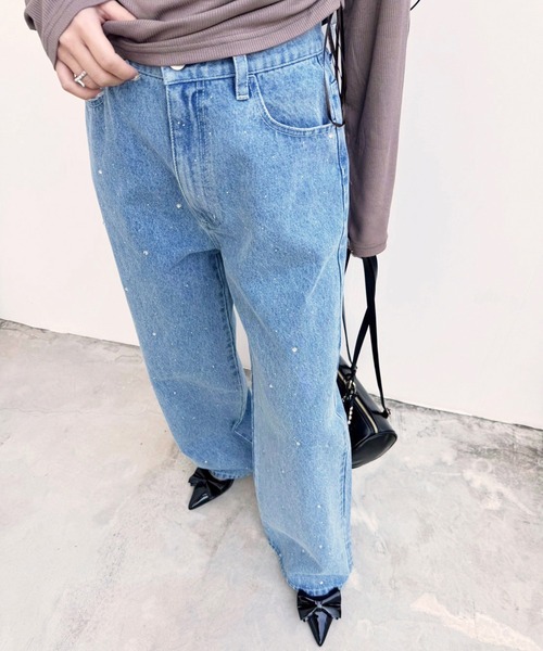 one after another NICE CLAUP(ワンアフターアナザーナイスクラップ)の「アソートワイドデニムパンツ(デニムパンツ・レディース・ブルー/ライトブルー・SMALL/MEDIUM)」の8枚目の写真