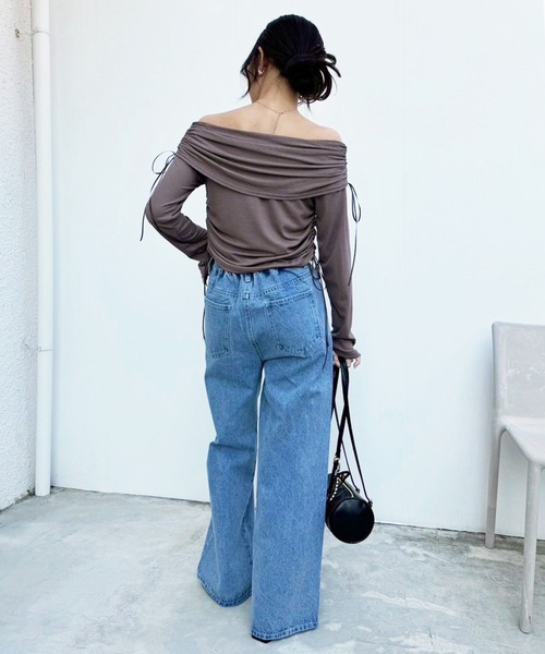 one after another NICE CLAUP(ワンアフターアナザーナイスクラップ)の「アソートワイドデニムパンツ(デニムパンツ・レディース・ブルー/ライトブルー・SMALL/MEDIUM)」の4枚目の写真