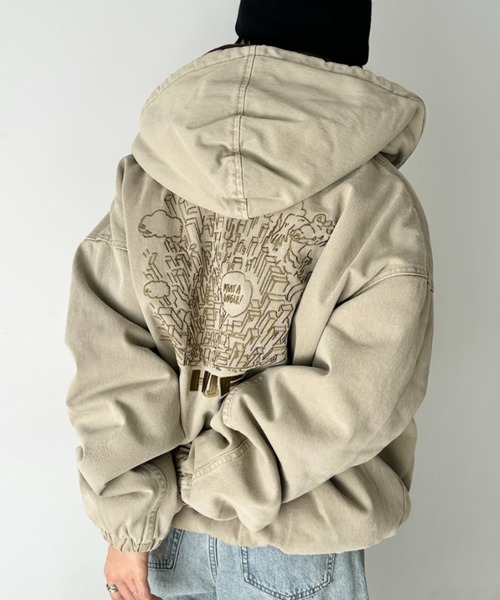 セール】HUF(ハフ)/WHAT A JUNGLE DENIM WORK JACKET/ルーズフィット