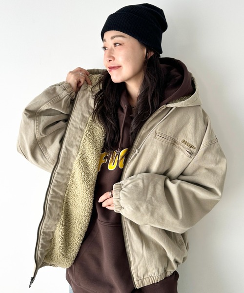 HUF(ハフ)/ルーズフィット ワーク フーデットジャケット デニムジャケット セール】HUF(ハフ)/WHAT A JUNGLE DENIM WORK JACKET/ルーズフィット