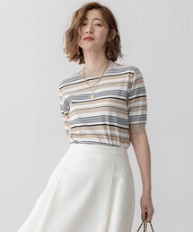 23区　ボーダー　 半袖ニット　サイズ32 23区｜ニジュウサンクのニット/セーター（ボーダー柄）人気
