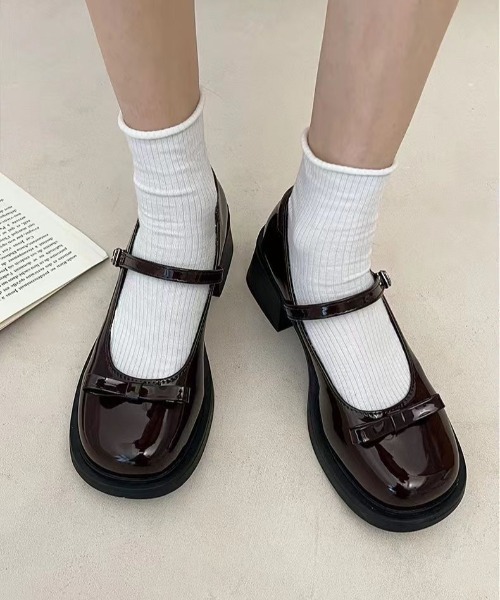 SHEPP(シープ)の「リボン付きストラップメリージェーン厚底ヒールパンプス(パンプス・レディース・ブラック/ブラウン・L/M/S)」の22枚目の写真