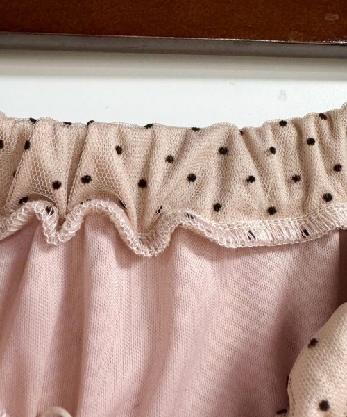 Doux Belle（ドゥーベル）の「ドット柄チュールシアースカート（スカート・レディース・ピンク/ブラック・FREE）」の12枚目の写真