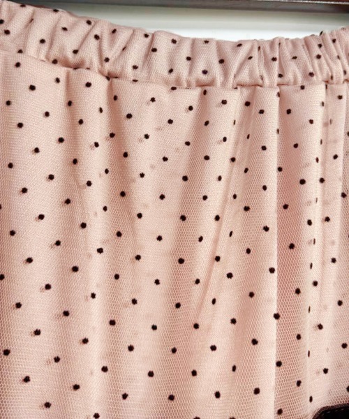 Doux Belle（ドゥーベル）の「ドット柄チュールシアースカート（スカート・レディース・ピンク/ブラック・FREE）」の14枚目の写真