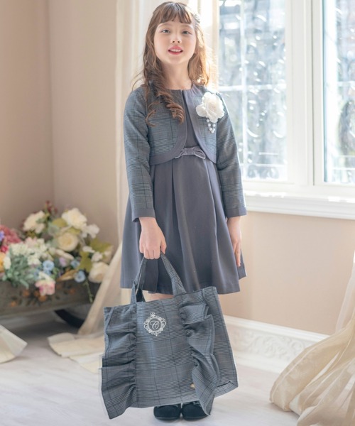 Catherine Cottage(キャサリンコテージ)の「ロゴ刺繍フリルレッスンバッグ(トートバッグ・キッズ・ピンク/ブラウン/ライラック/ネイビー/グレー・FREE)」の19枚目の写真