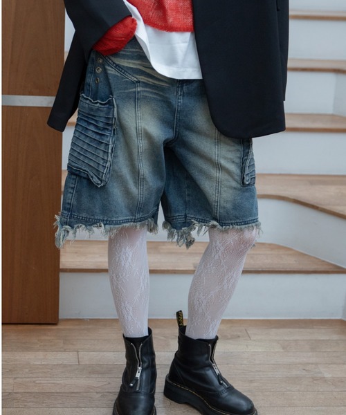 VACANCY(ヴァカンシー)の「ヴィンテージライクハーフデニムパンツ(デニムパンツ・レディース・ブルー・LARGE/MEDIUM)」の1枚目の写真