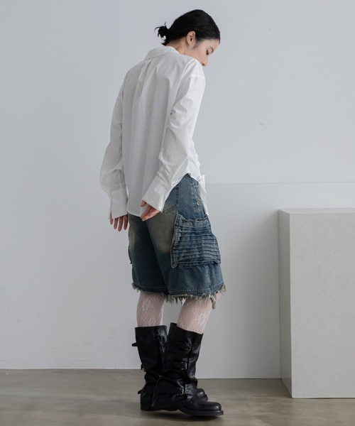 VACANCY(ヴァカンシー)の「ヴィンテージライクハーフデニムパンツ(デニムパンツ・レディース・ブルー・LARGE/MEDIUM)」の5枚目の写真